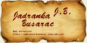 Jadranka Busarac vizit kartica